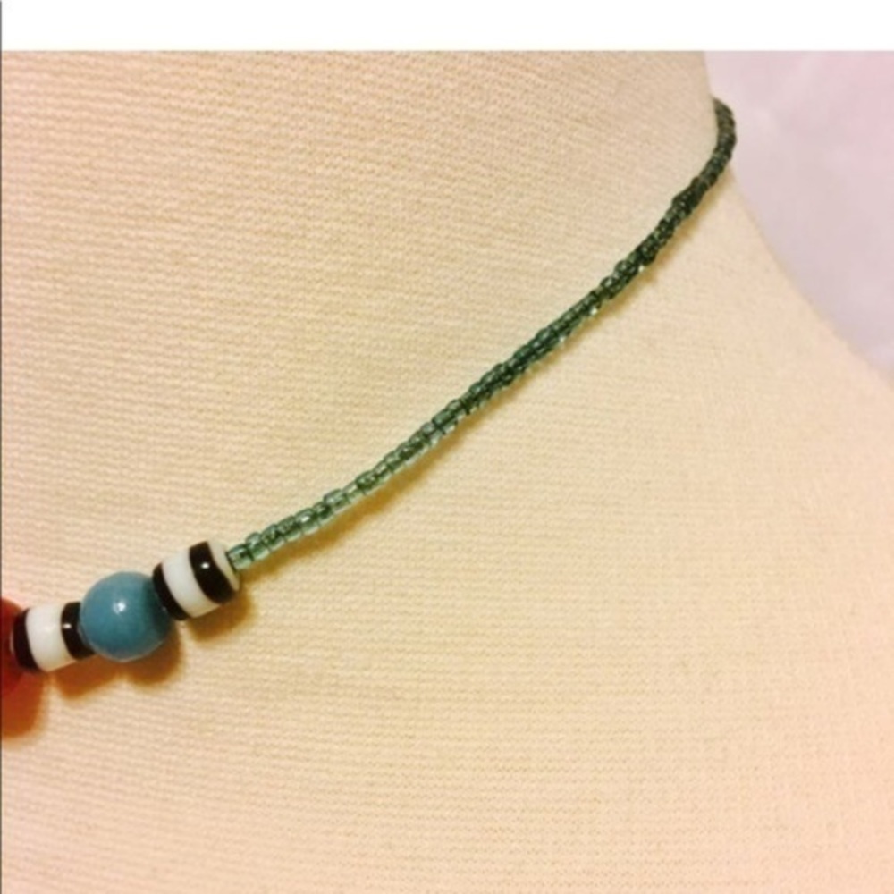 Unisex Stone Minimalistic Beaded Necklace - Picture 3 of 4